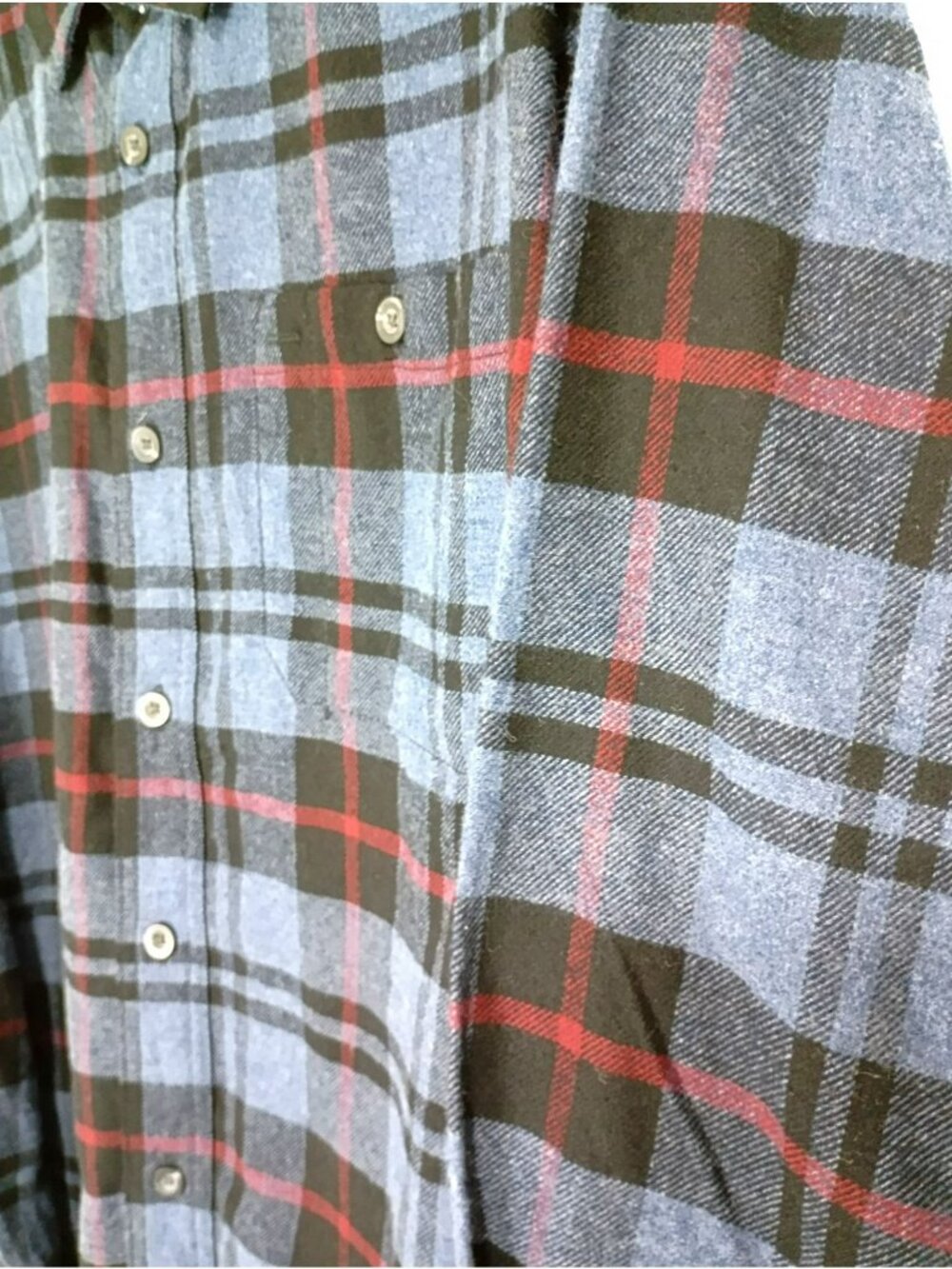 Woolrich Mens XL Blue & Red Plaid Button-Up long sleeve Shirt Cotton Blend - Picture 5 of 9